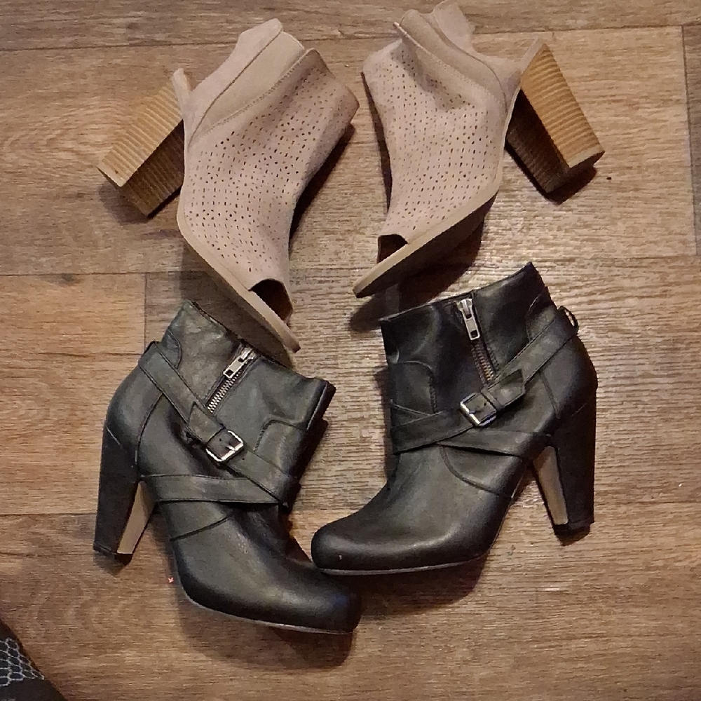 Stylish Women's Ankle Boots - Black and Tan